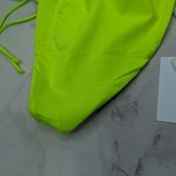 Good American Swim Bottom Women Electric Green Tiny Ties Bikini Neon - Picture 7 of 11